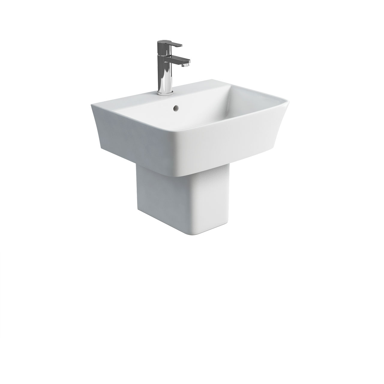 Fine S40 500 basin and square fronted semi pedestal